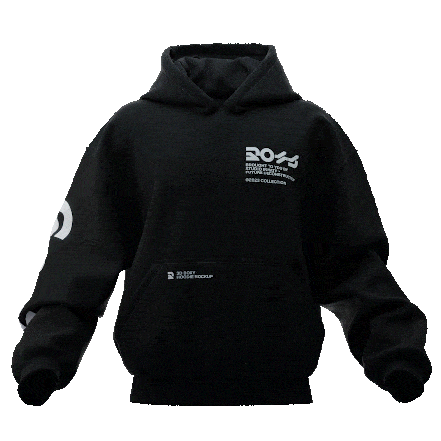 YM Boxy Hoodie-Black