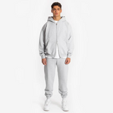 YMF Zip Hoodie - Light Marl Grey