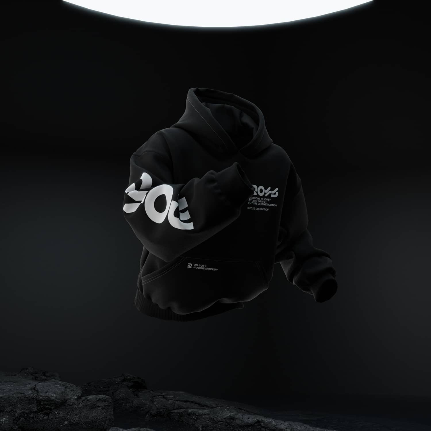 YM Boxy Hoodie-Black