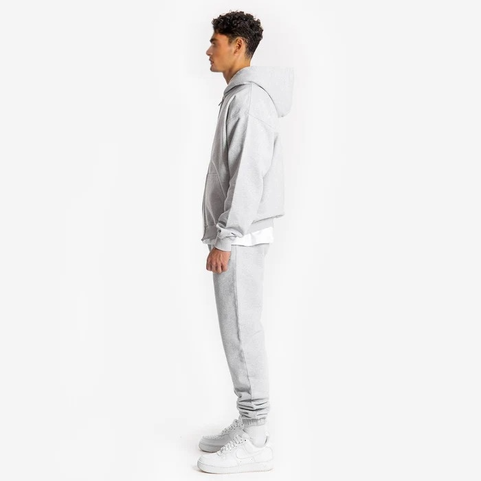 YMF Zip Hoodie - Light Marl Grey