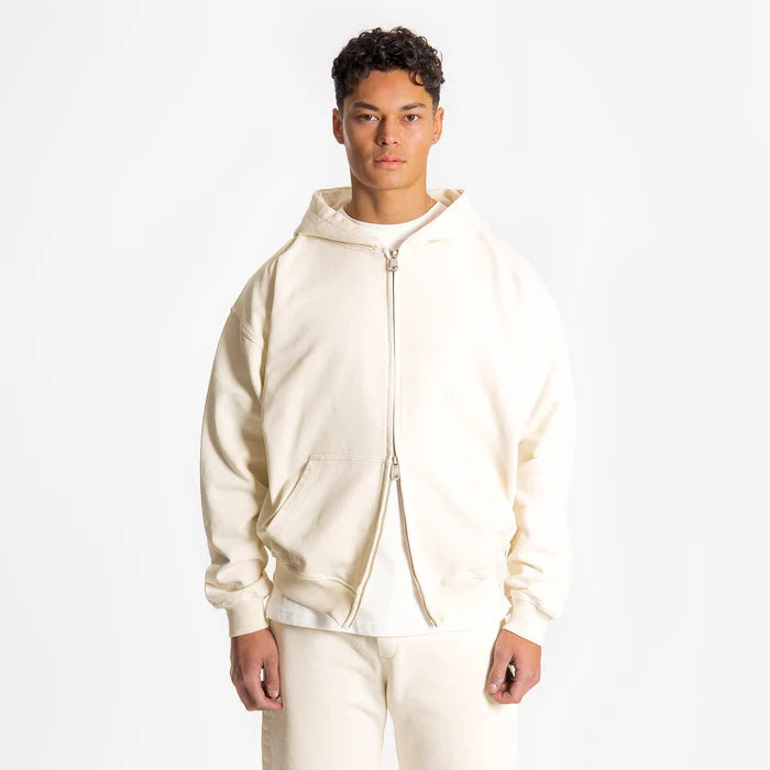 Áo hoodie có khóa kéo YMF - Màu be