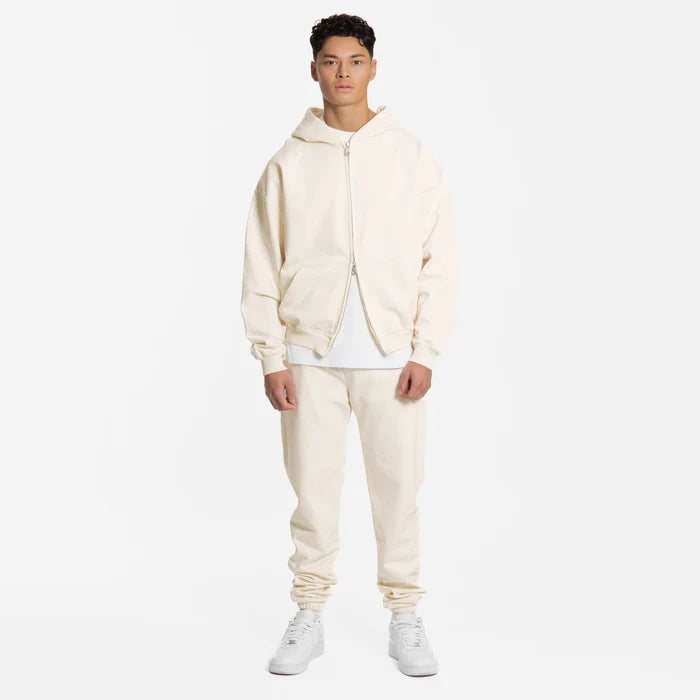 Áo hoodie có khóa kéo YMF - Màu be